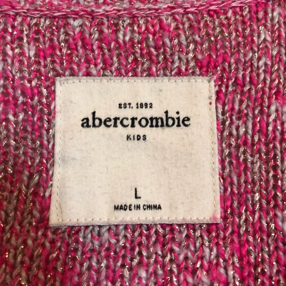 Abercrombie Pink Sweater V-Neck Girls Large - Picture 2 of 3
